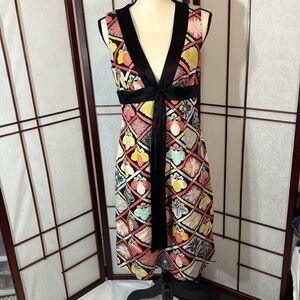 Trina Turk summer floral sleeveless v-neck dress